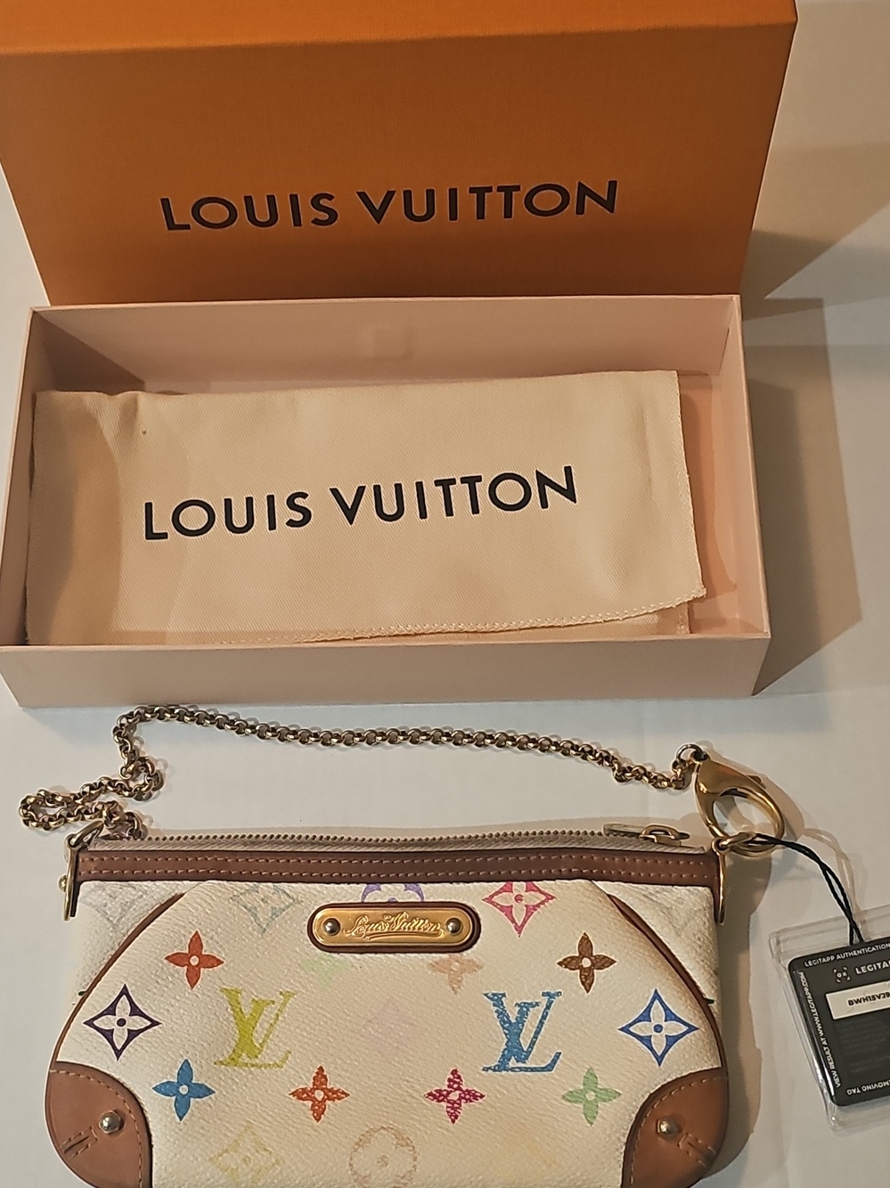 Authentic Louis Vuitton Milla MM White Monogram Multicolore M60096 | Box/Tag